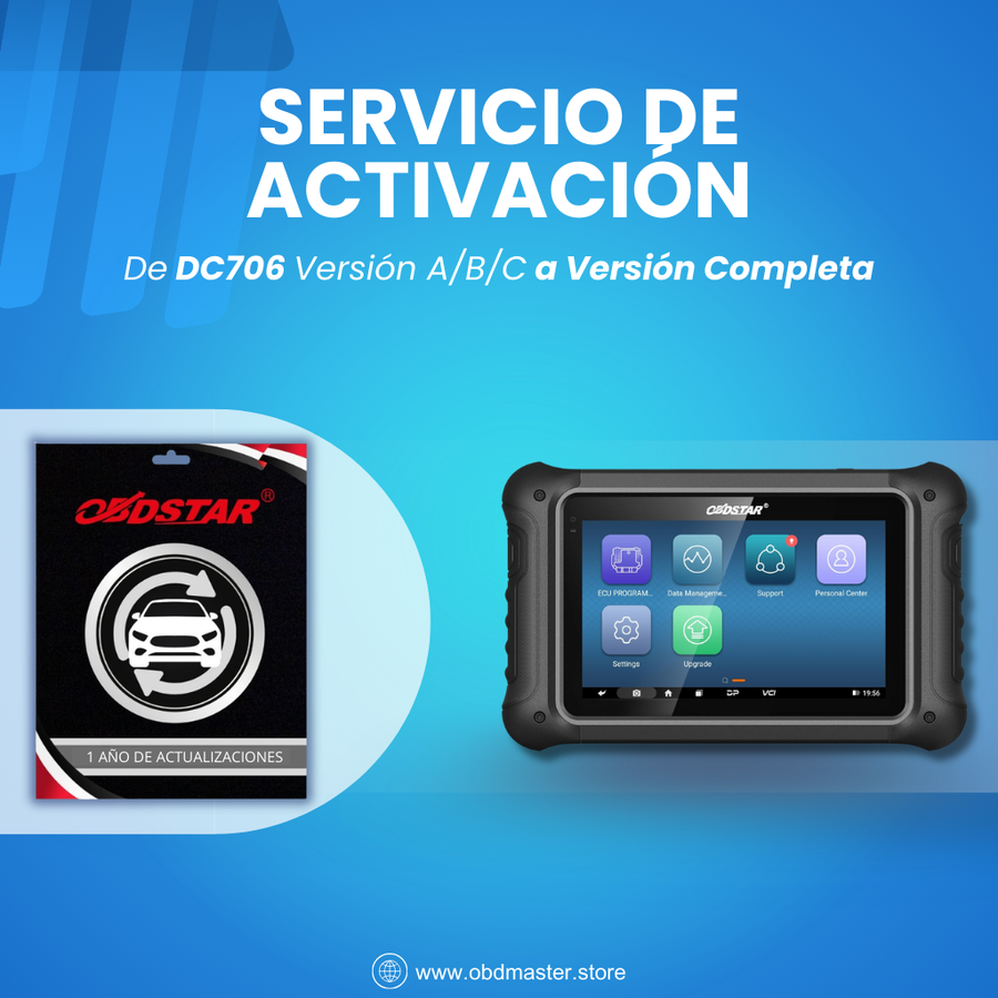 Activación - Upgrade de OBDSTAR DC706 Versión A/B/C a Versión Completa