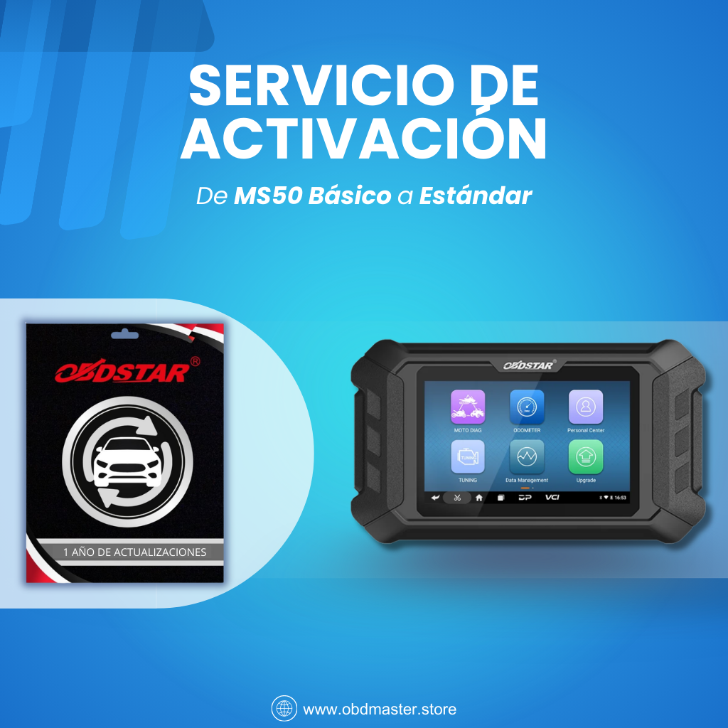 Activación - Upgrade para OBDSTAR MS50 de Versión Básica a Estándar