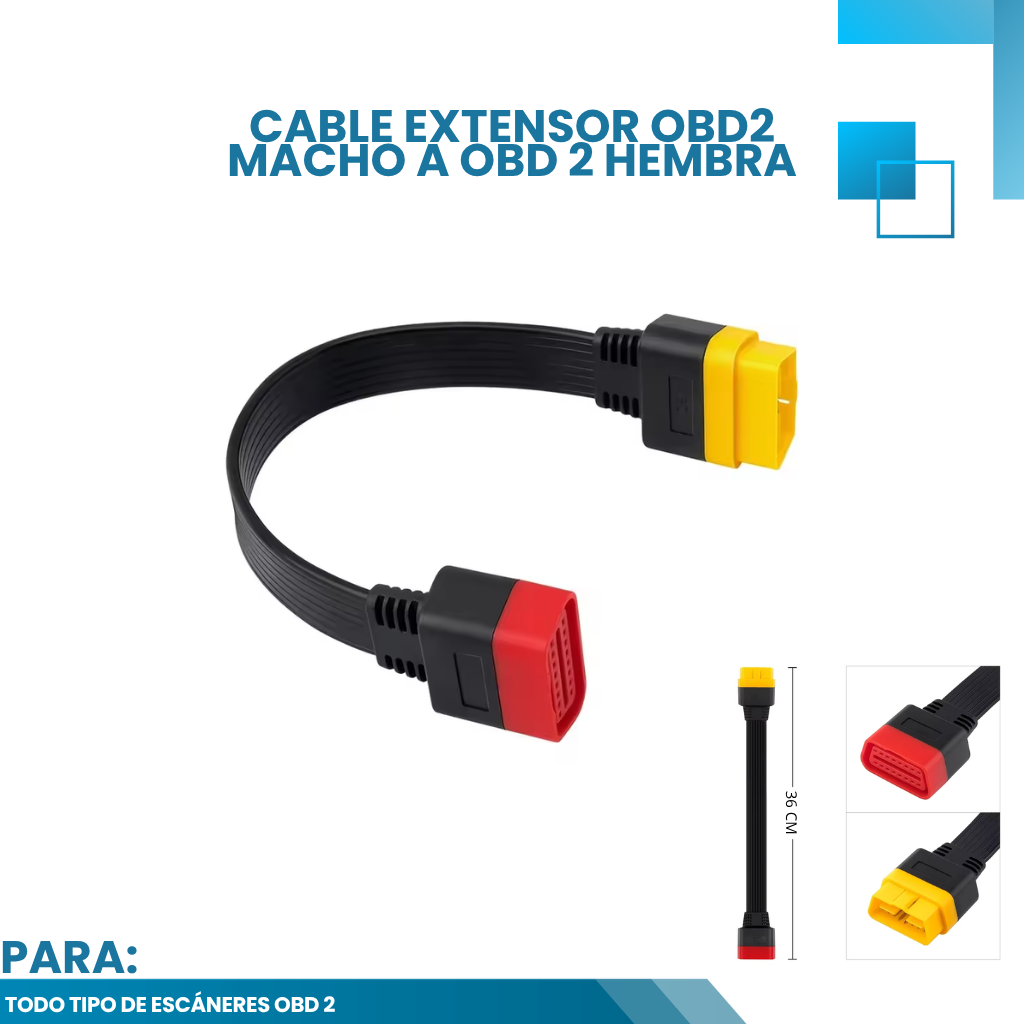 Extensión OBDII de 16 pines para escáner automotriz