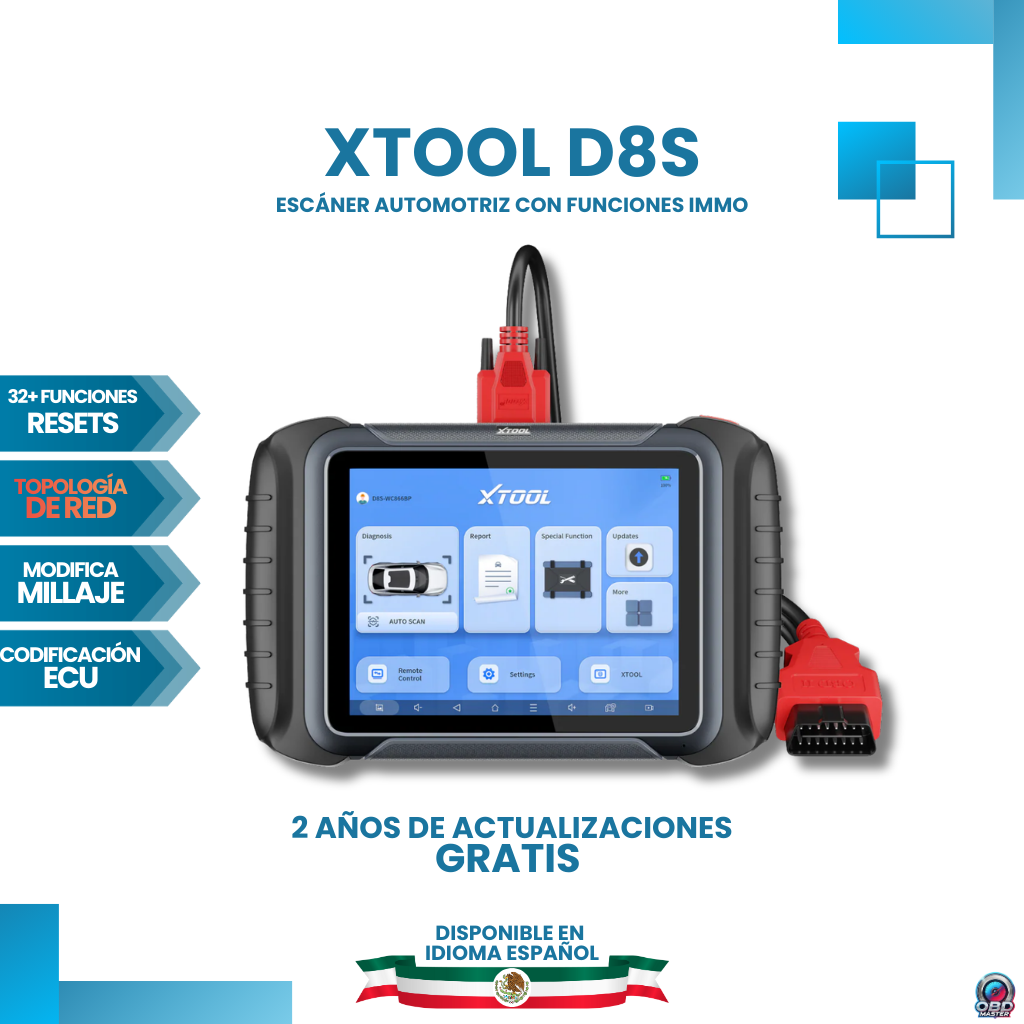 XTOOL D8S – Escáner Alámbrico con Mapa de Topología y Modificación de Odómetro