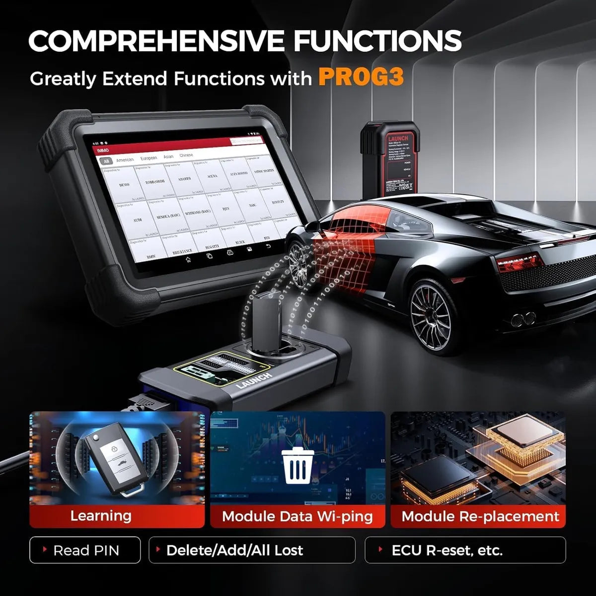 Launch X431 IMMO PLUS | Programador de Llaves + X-PROG3 | Clonación ECU & 2 Años Updates