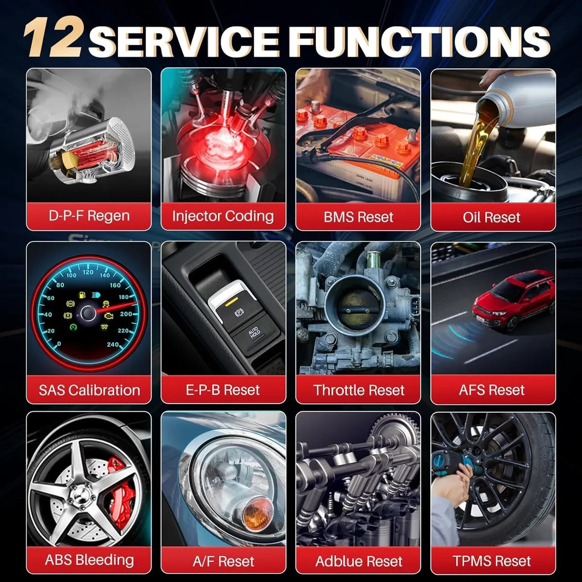 LAUNCH CRP129X V2.0 (Versión 2026) 12 Funciones de Servicio + Diagnóstico 4 Sistemas