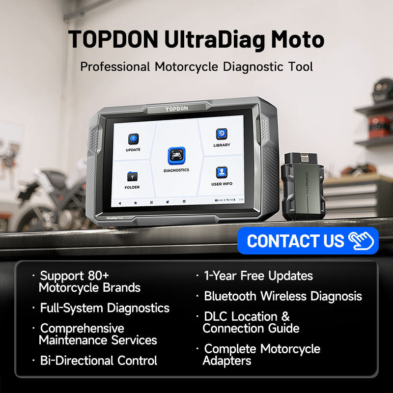 Escáner Motos Topdon UltraDiag Moto Bluetooth 80 Marcas + 29 Cables