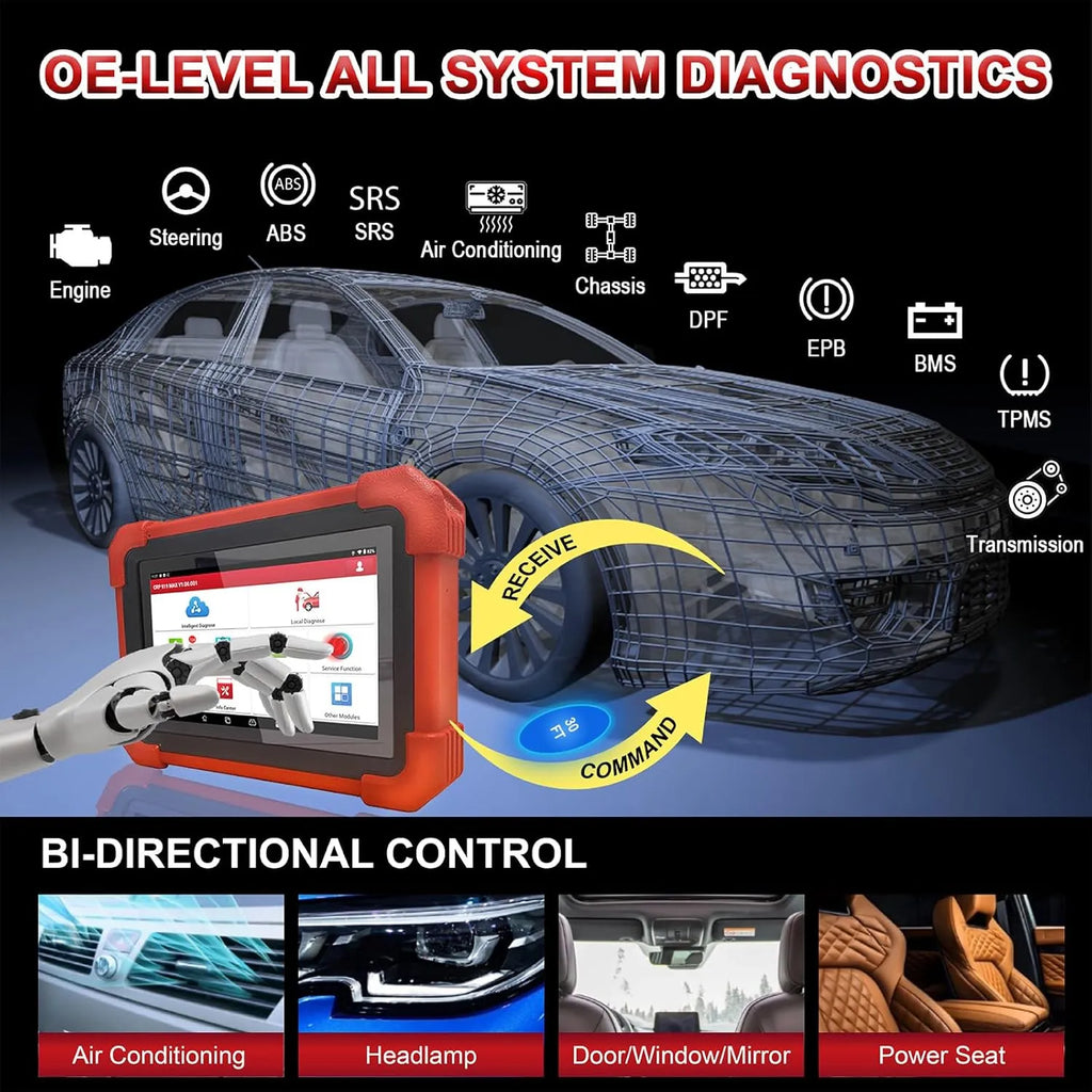 Escáner Automotriz LAUNCH CRP919 MAX Bluetooth + Programador de Sensores i-TPMS