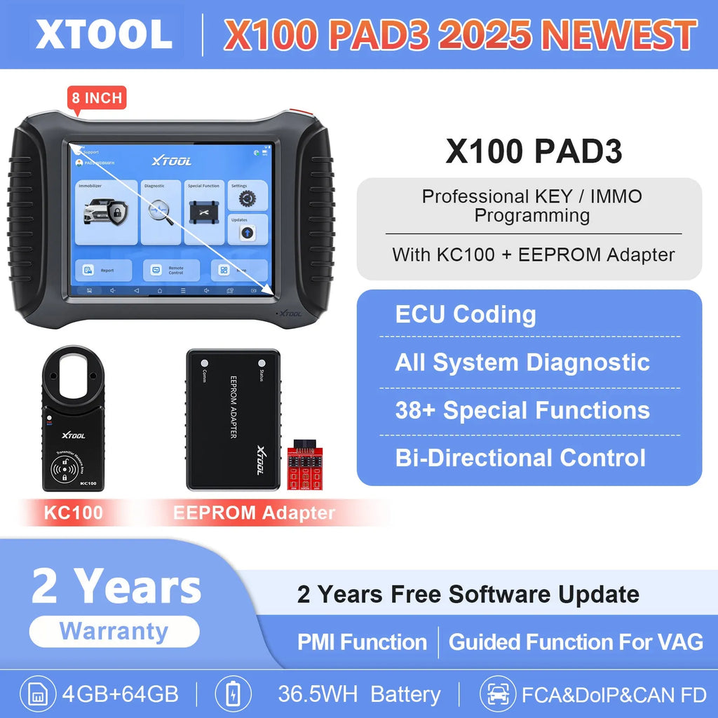 Escáner y Programador de Llaves XTOOL X100 PAD3 V2.0