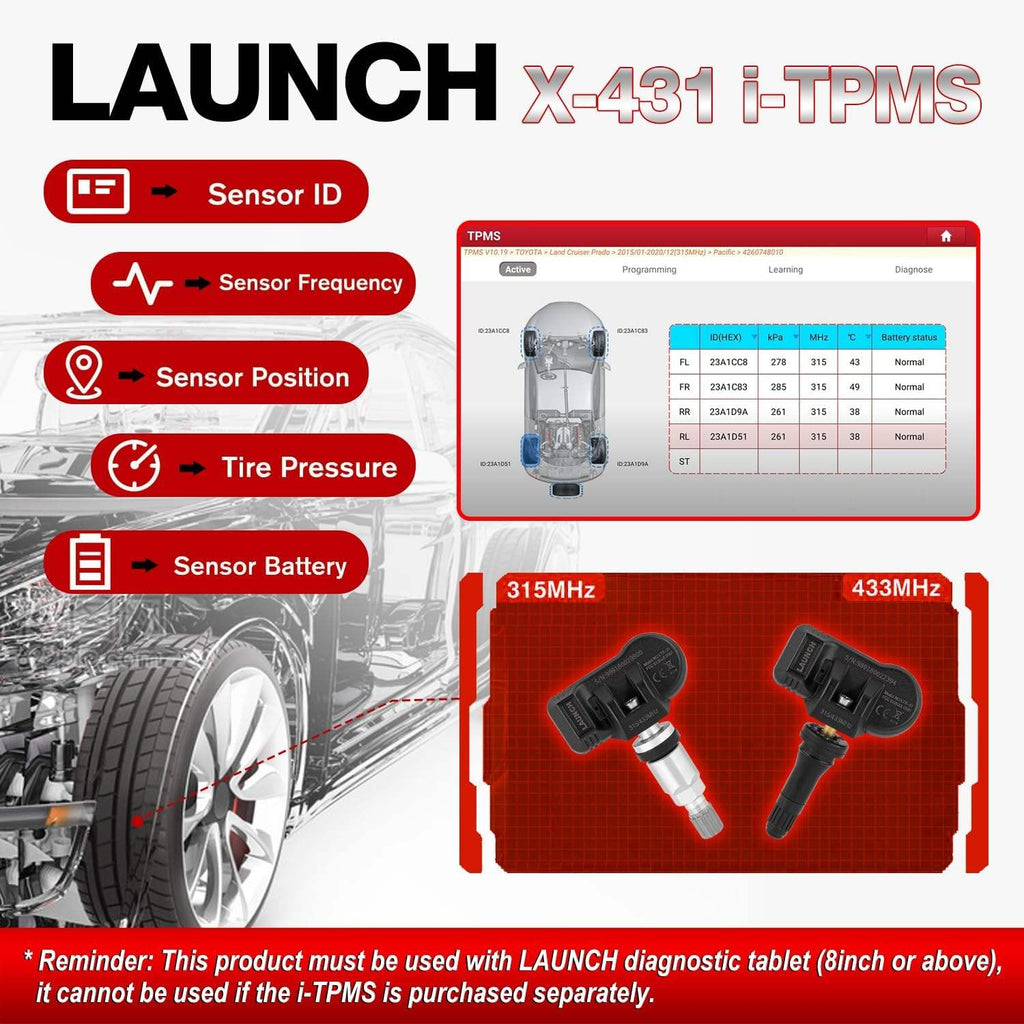 Escáner Automotriz LAUNCH CRP919 MAX Bluetooth + Programador de Sensores i-TPMS