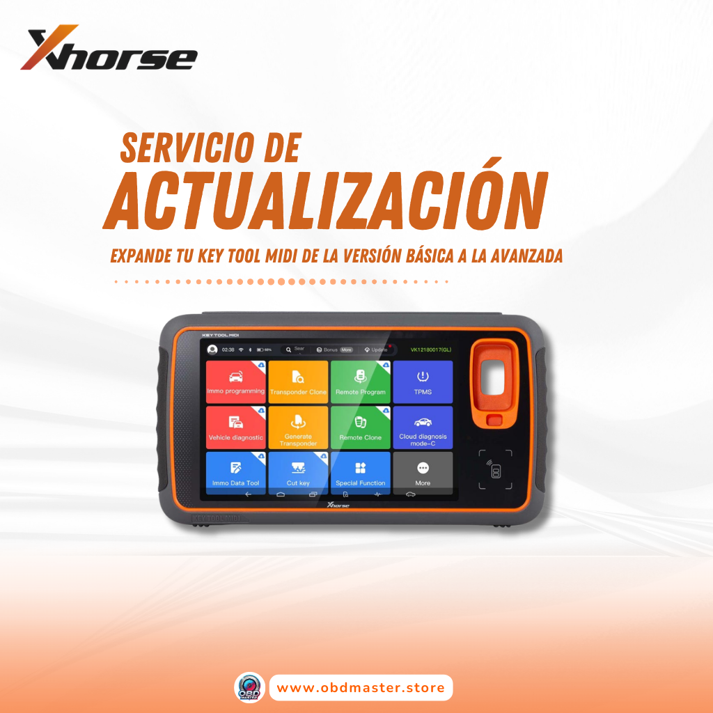 Autorización de Activación de Actualización de Versión Básica a Avanzada de Xhorse Key Tool MIDI