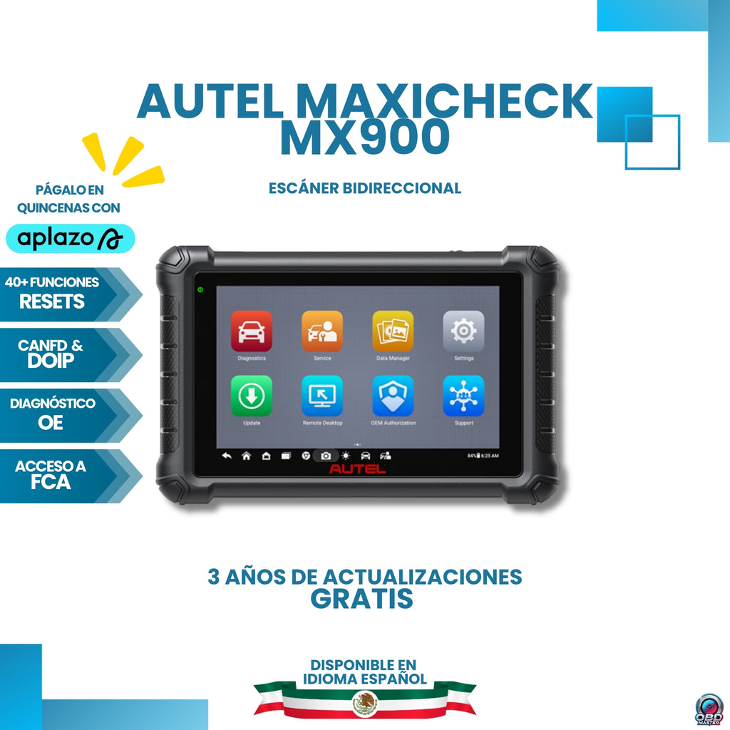 Escáner Autel MaxiCheck MX900 2026 | 3 Años Actualización Gratis | CAN-FD & DoIP