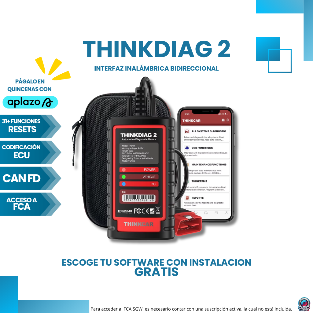 ThinkDiag 2 CAN-FD + Instalación Remota (Original / DZ)