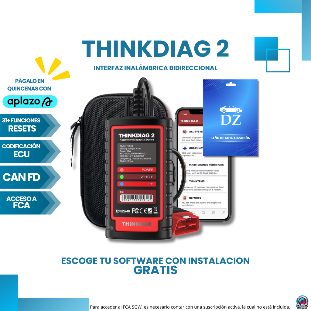 ThinkDiag 2 CAN-FD + Instalación Remota (Original / DZ)
