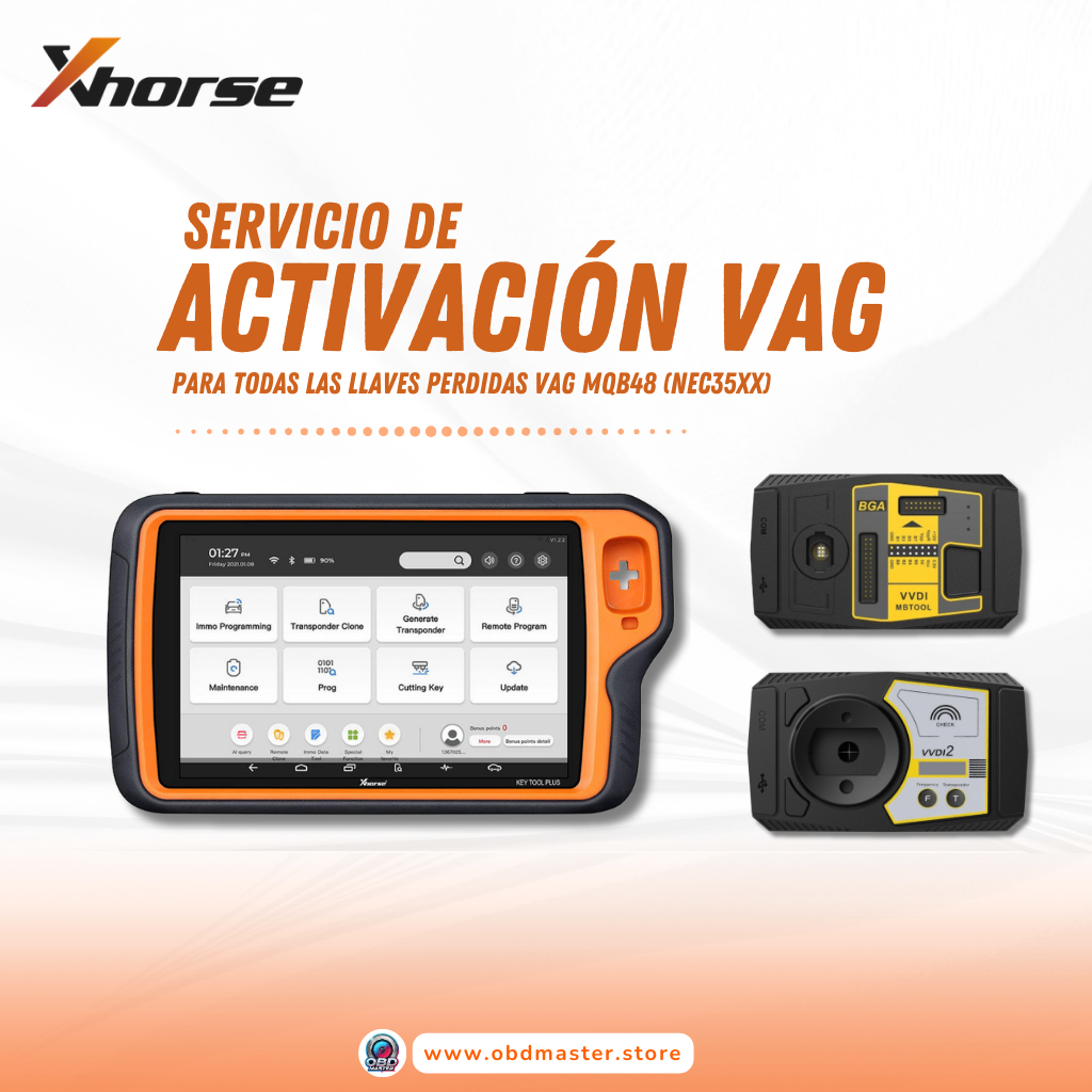 Licencia Xhorse VAG MQB NEC35XX para Añadir Llave y Todas las Llaves Perdidas para VVDI Key Tool Plus/VVDI2+VVDI Prog