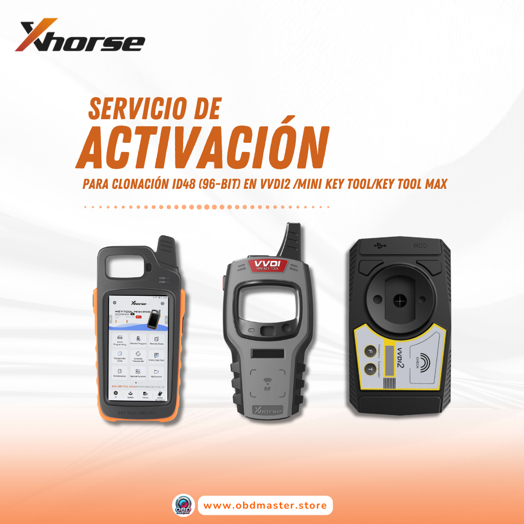 Servicio de Autorización de Función de Copia de Transpondedor 48 (96 bits) Xhorse para VVDI2 / Mini Key Tool / Key Tool Max / Key Tool Max Pro