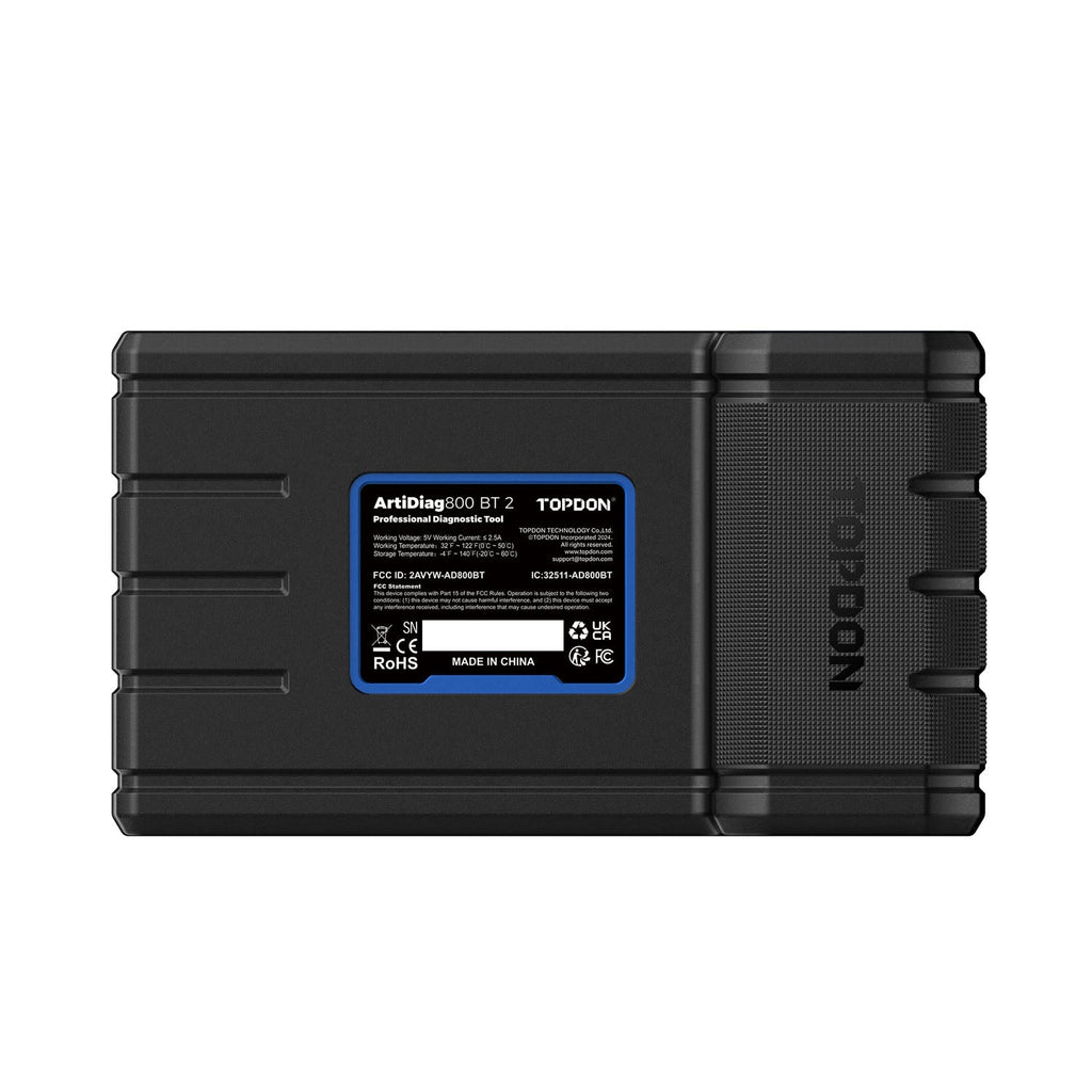 TOPDON ArtiDiag800 BT 2 V2.0 – Escáner Automotriz Bluetooth CAN FD, 28 Servicios – vista posterior