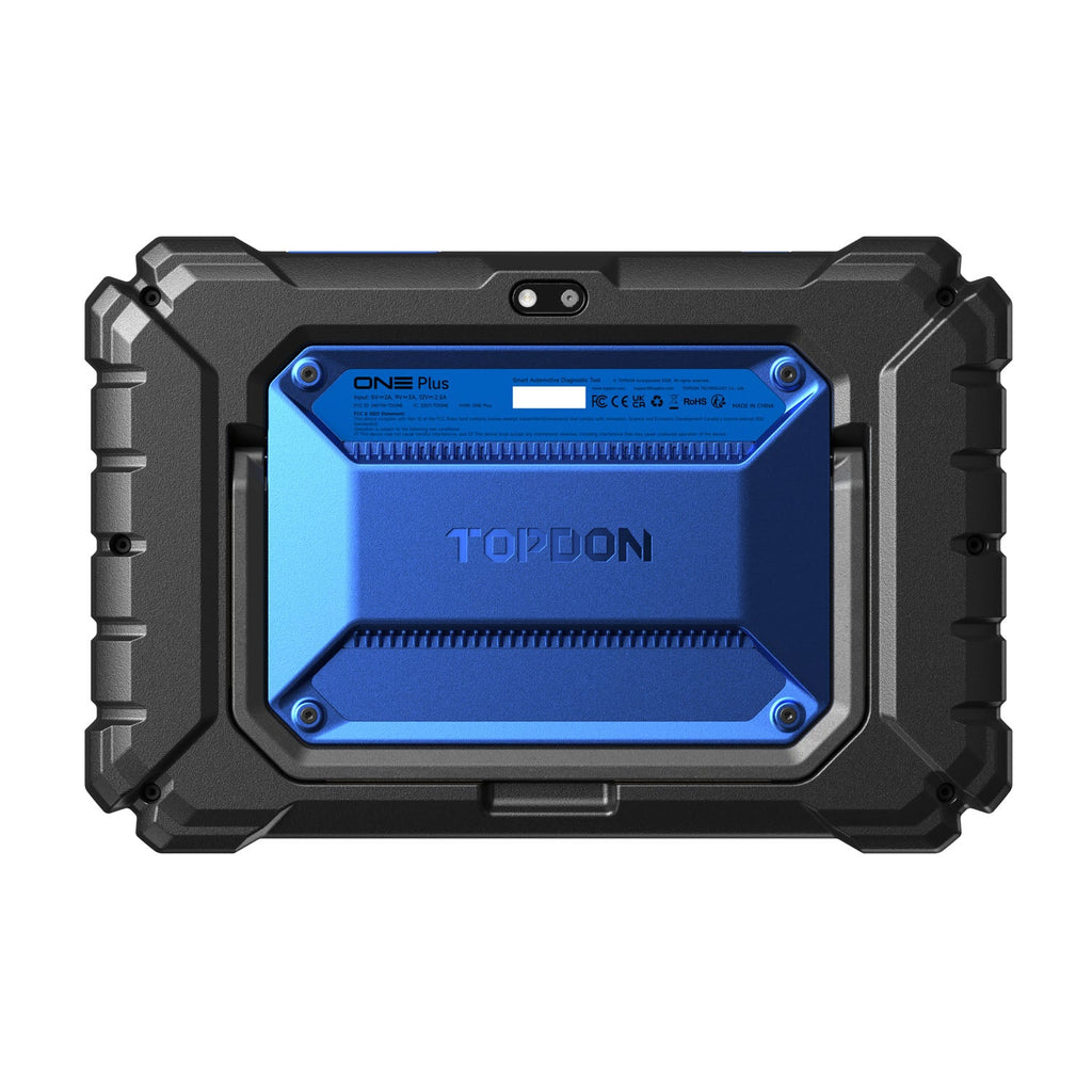 TOPDON ONE Plus – Escáner Profesional 10.1″ J2534, Programación ECU y Topología – vista posterior